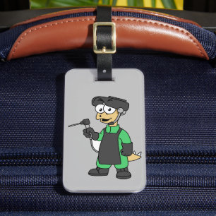 Etiqueta Para Maletas Ilustracion De Un Soldado Estegosaurio.