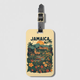 Etiqueta Para Maletas Ilustración de viaje a Jamaica de estilo vintage