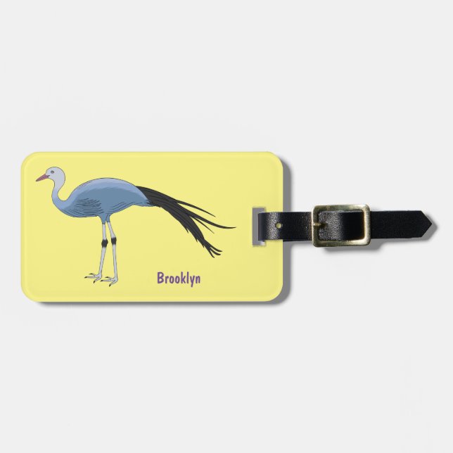 Etiqueta Para Maletas Ilustracion del personalizado de las grúas azules (Frente Horizontal)
