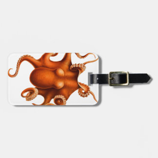 Etiqueta Para Maletas Ilustracion del pulpo (añada el nombre y el Info)