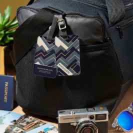 Etiqueta Para Maletas Ilustracion dorado geométrico