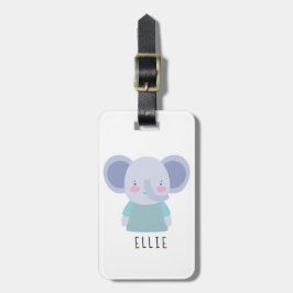 Etiqueta Para Maletas Ilustracion elefante lindo - Personalizable