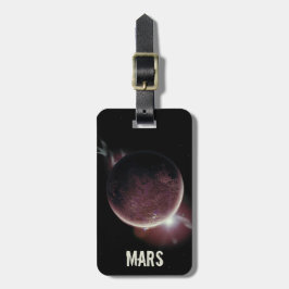 Etiqueta Para Maletas Ilustracion espacial 3d del planeta rojo de Marte