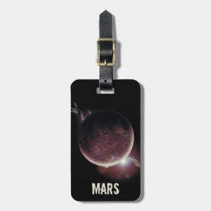 Etiqueta Para Maletas Ilustracion espacial 3d del planeta rojo de Marte