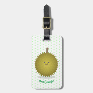 Etiqueta Para Maletas Ilustracion feliz personalizado duriano