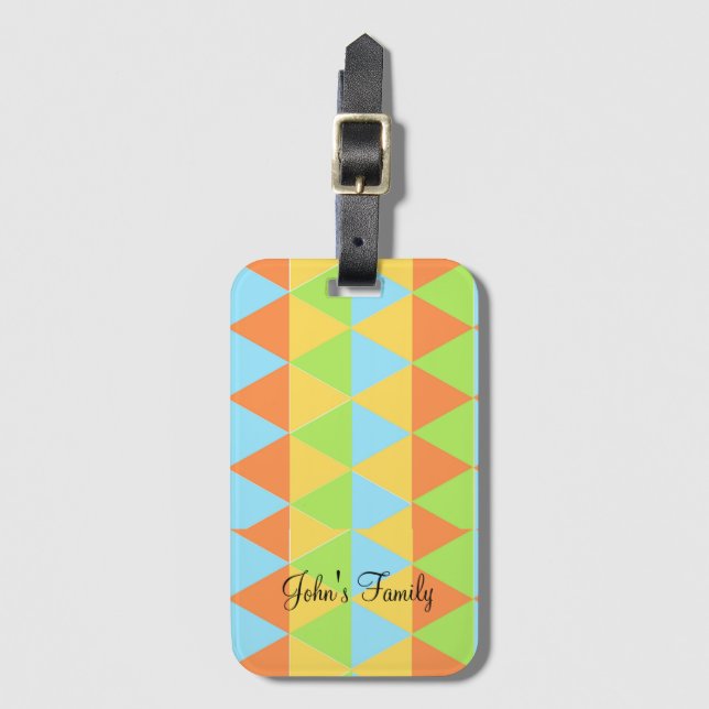 Etiqueta Para Maletas Ilustracion geométrico (Anverso vertical)