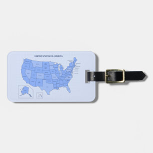 Etiqueta Para Maletas Ilustración mínima del mapa de Estados Unidos en a