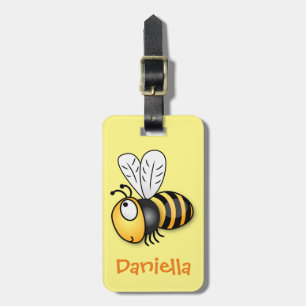Etiqueta Para Maletas Ilustracion personalizado amarillo de abeja volado