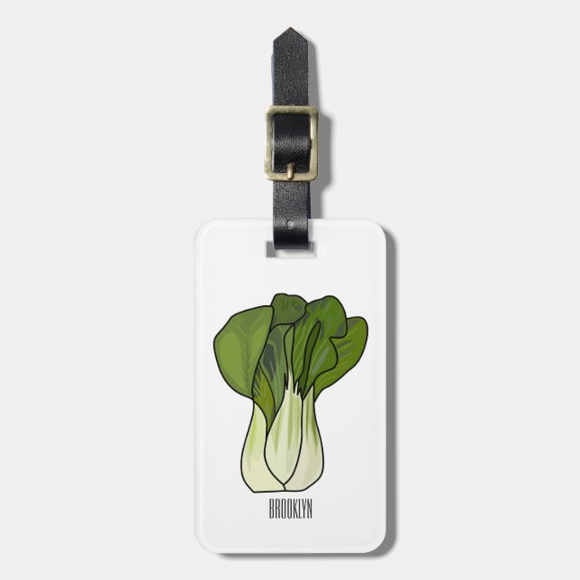 Etiqueta Para Maletas Ilustracion personalizado Bok choy (Frente Vertical)