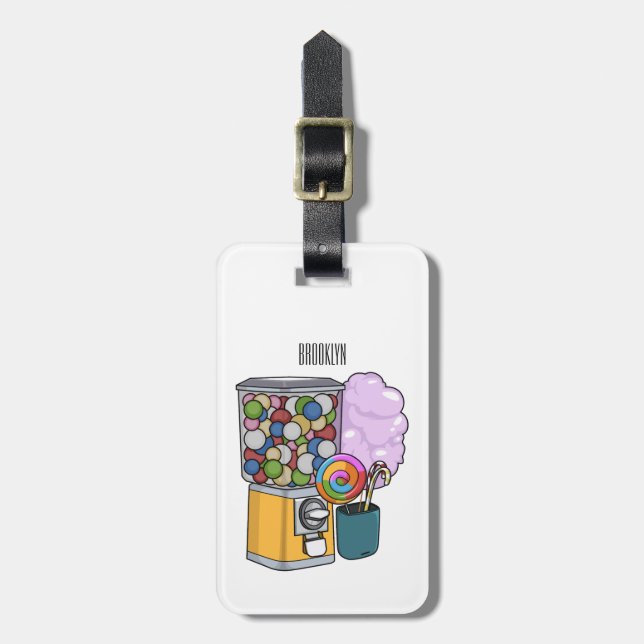 Etiqueta Para Maletas Ilustracion personalizado Candy (Frente Vertical)