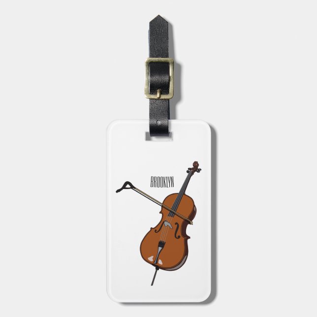 Etiqueta Para Maletas Ilustracion personalizado Cello (Frente Vertical)