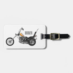 Etiqueta Para Maletas Ilustracion personalizado Chopper Motorcycle 1950