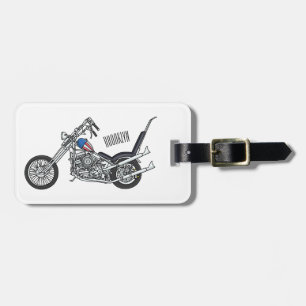 Etiqueta Para Maletas Ilustracion personalizado Chopper Motorcycle 1950
