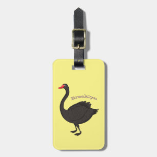 Etiqueta Para Maletas Ilustracion personalizado cisne negro