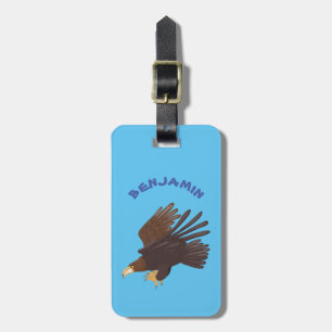 Etiqueta Para Maletas Ilustracion personalizado de águila dorada diverti