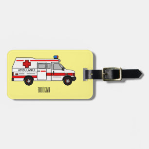 Etiqueta Para Maletas Ilustracion personalizado de ambulancia