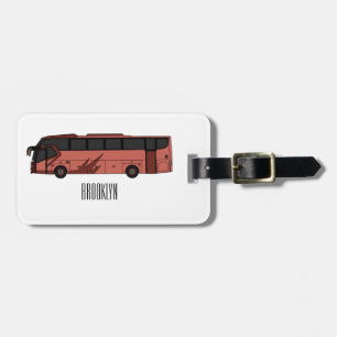 Etiqueta Para Maletas Ilustracion personalizado de autobús