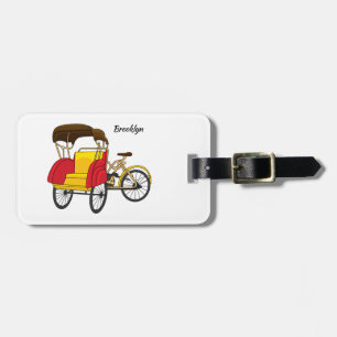 Etiqueta Para Maletas Ilustracion personalizado de bicitaxi