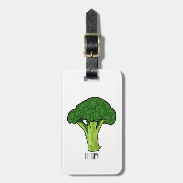 Etiqueta Para Maletas Ilustracion personalizado de Broccoli (Frente Vertical)