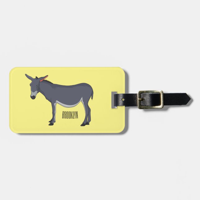Etiqueta Para Maletas Ilustracion personalizado de burro (Frente Horizontal)