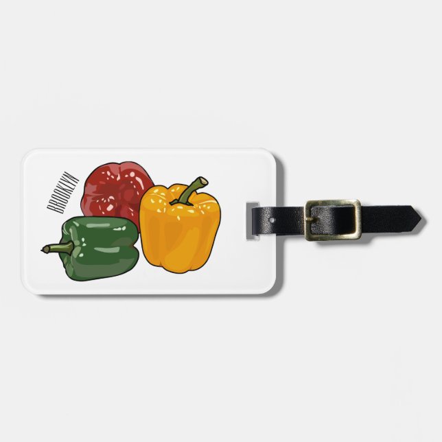 Etiqueta Para Maletas Ilustracion personalizado de Capsicum (Frente Horizontal)