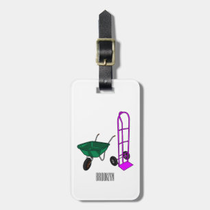 Etiqueta Para Maletas Ilustracion personalizado de carretillas y carrito