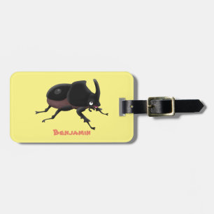 Etiqueta Para Maletas Ilustracion personalizado de escarabajo rinoceront
