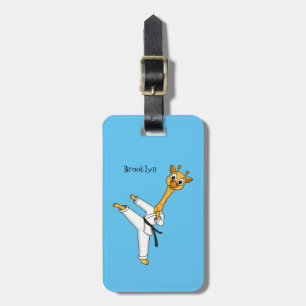 Etiqueta Para Maletas Ilustracion personalizado de Kung Fu giraffe