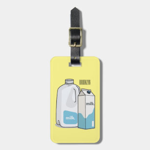 Etiqueta Para Maletas Ilustracion personalizado de leche