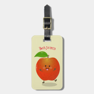 Etiqueta Para Maletas Ilustracion personalizado de manzana bailando a la