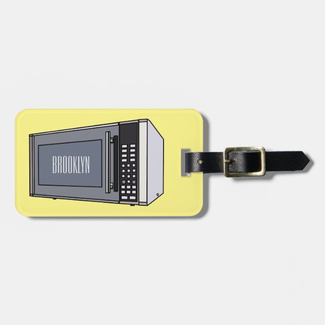 Etiqueta Para Maletas Ilustracion personalizado de microondas (Frente Horizontal)