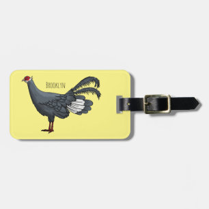 Etiqueta Para Maletas Ilustracion personalizado de pájaro de orejas azul