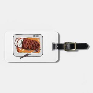 Etiqueta Para Maletas Ilustracion personalizado de pavo asado