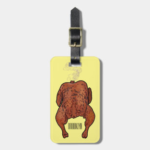Etiqueta Para Maletas Ilustracion personalizado de pollo asado
