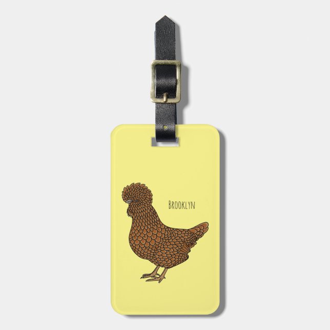Etiqueta Para Maletas Ilustracion personalizado de pollo polaco Chamois (Frente Vertical)