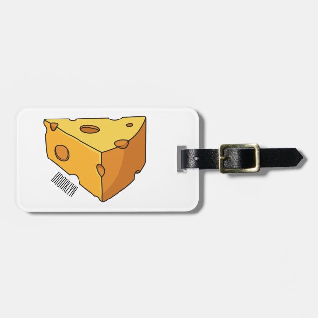 Etiqueta Para Maletas Ilustracion personalizado de queso (Frente Horizontal)