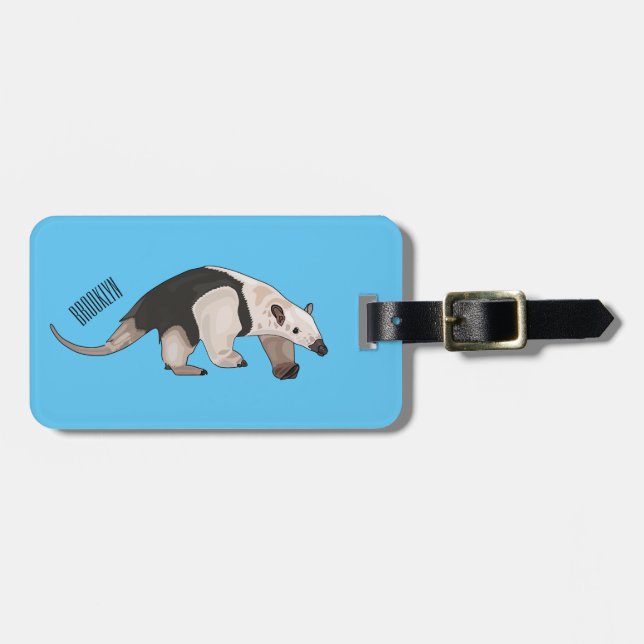 Etiqueta Para Maletas Ilustracion personalizado de Tamandua (Frente Horizontal)