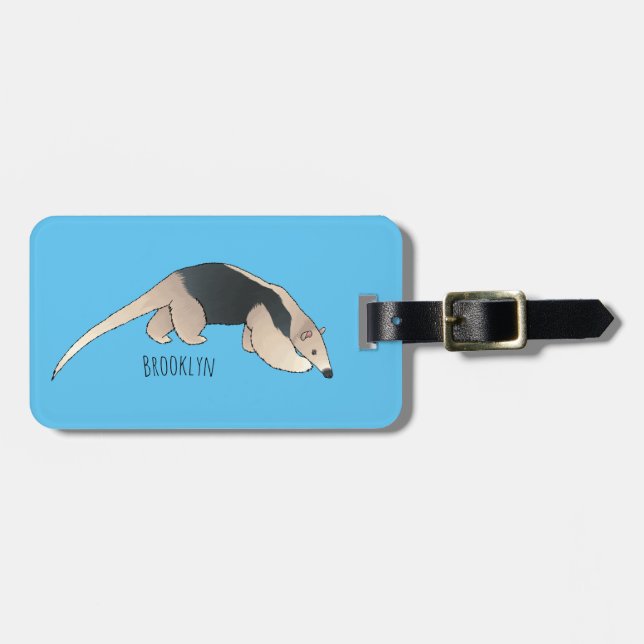 Etiqueta Para Maletas Ilustracion personalizado de Tamandua (Frente Horizontal)