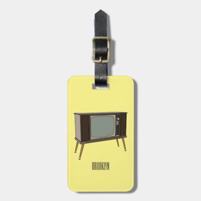 Etiqueta Para Maletas Ilustracion personalizado de televisión (Frente Vertical)