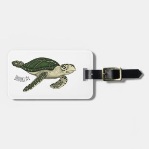 Etiqueta Para Maletas Ilustracion personalizado de tortugas marinas