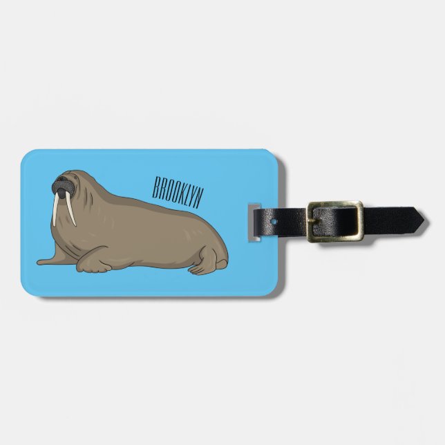 Etiqueta Para Maletas Ilustracion personalizado de Walrus (Frente Horizontal)