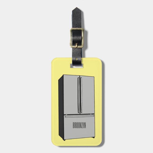 Etiqueta Para Maletas Ilustracion personalizado frigorífico de puerta fr (Frente Vertical)