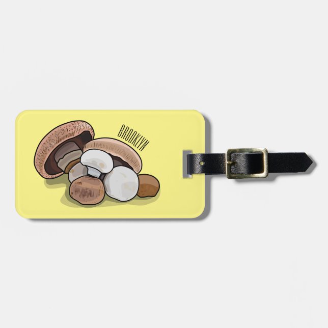 Etiqueta Para Maletas Ilustracion personalizado hongo (Frente Horizontal)