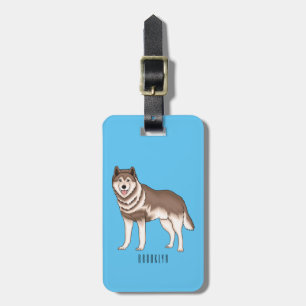 Etiqueta Para Maletas Ilustracion personalizado husky siberiano