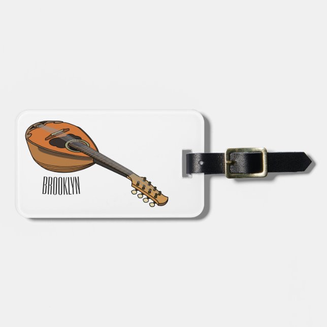 Etiqueta Para Maletas Ilustracion personalizado Mandolin (Frente Horizontal)