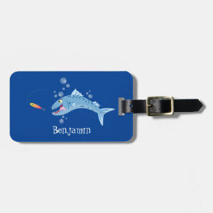 Etiqueta Para Maletas Ilustracion personalizado pescador hambriento de b