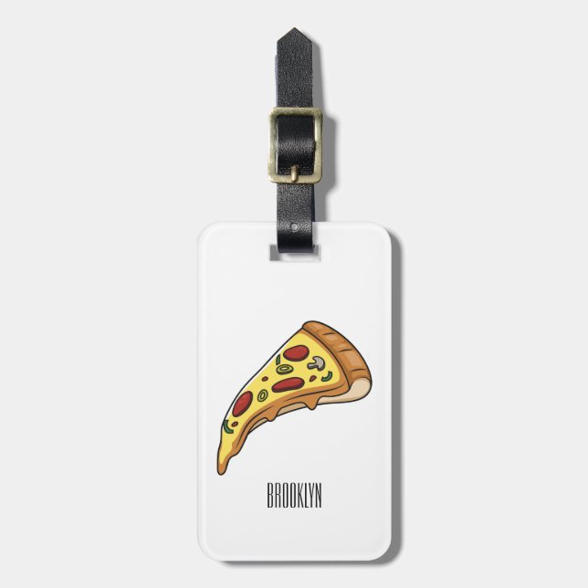 Etiqueta Para Maletas Ilustracion personalizado Pizza (Frente Vertical)