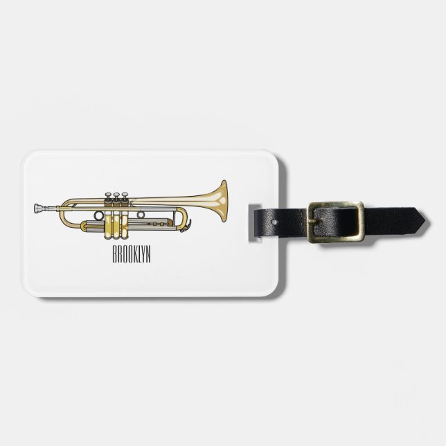 Etiqueta Para Maletas Ilustracion personalizado Trumpet (Frente Horizontal)