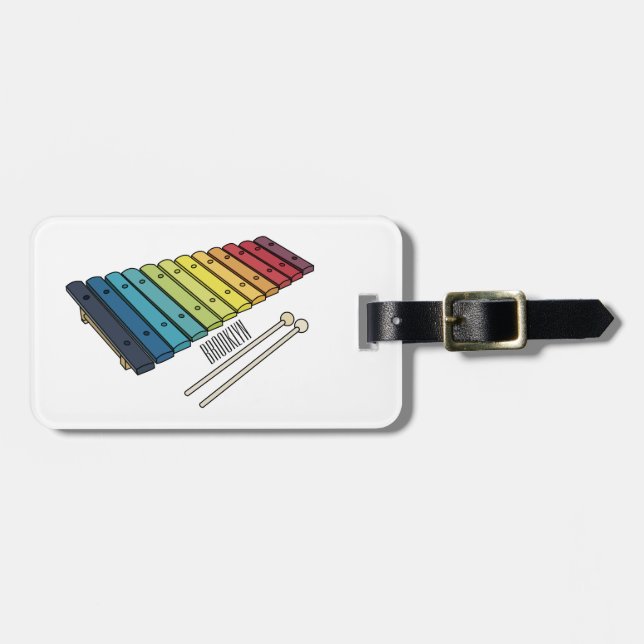Etiqueta Para Maletas Ilustracion personalizado xilófono (Frente Horizontal)