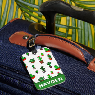 Etiqueta Para Maletas Ilustraciones de cactus lindos Patrón Personalizad